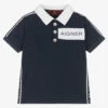 AIGNER Boys Navy Blue Logo Cotton Polo Shirt