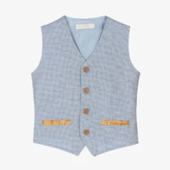Alviero Martini Blue Geo Map Baby Waistcoat