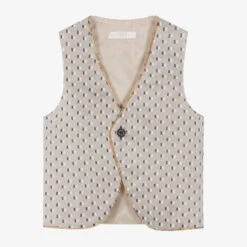 Alviero Martini Boys Beige 1st Classe Monogram Waistcoat