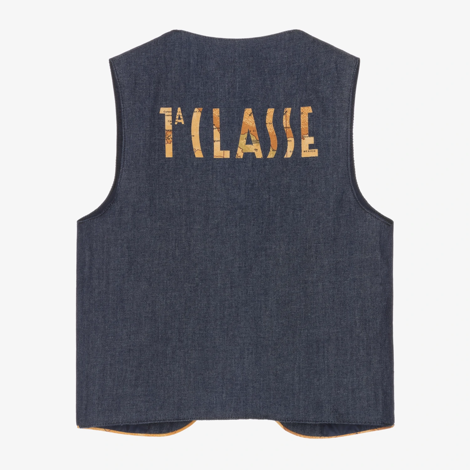 Alviero Martini Boys Blue Geo Map Trim Waistcoat 3 Alviero Martini Boys Blue Geo Map Trim Waistcoat - Image 3