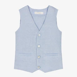 Alviero Martini Boys Blue Monogram Waistcoat