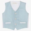 Alviero Martini Boys Blue & White 1a Classe Logo Waistcoat