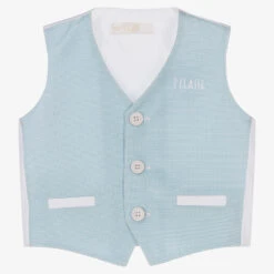 Alviero Martini Boys Blue & White 1a Classe Logo Waistcoat