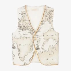 Alviero Martini Boys Ivory Geo Map Waistcoat