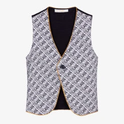 Alviero Martini Boys White & Blue Waistcoat