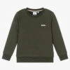 BOSS Boys Green Cotton Sweatshirt