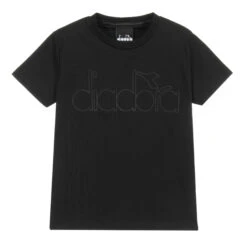Diadora Boys Black Cotton T-Shirt