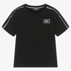 DKNY Boys Black Cotton Logo T-Shirt