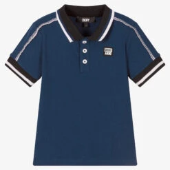 DKNY Boys Blue Cotton Piqué Polo Shirt