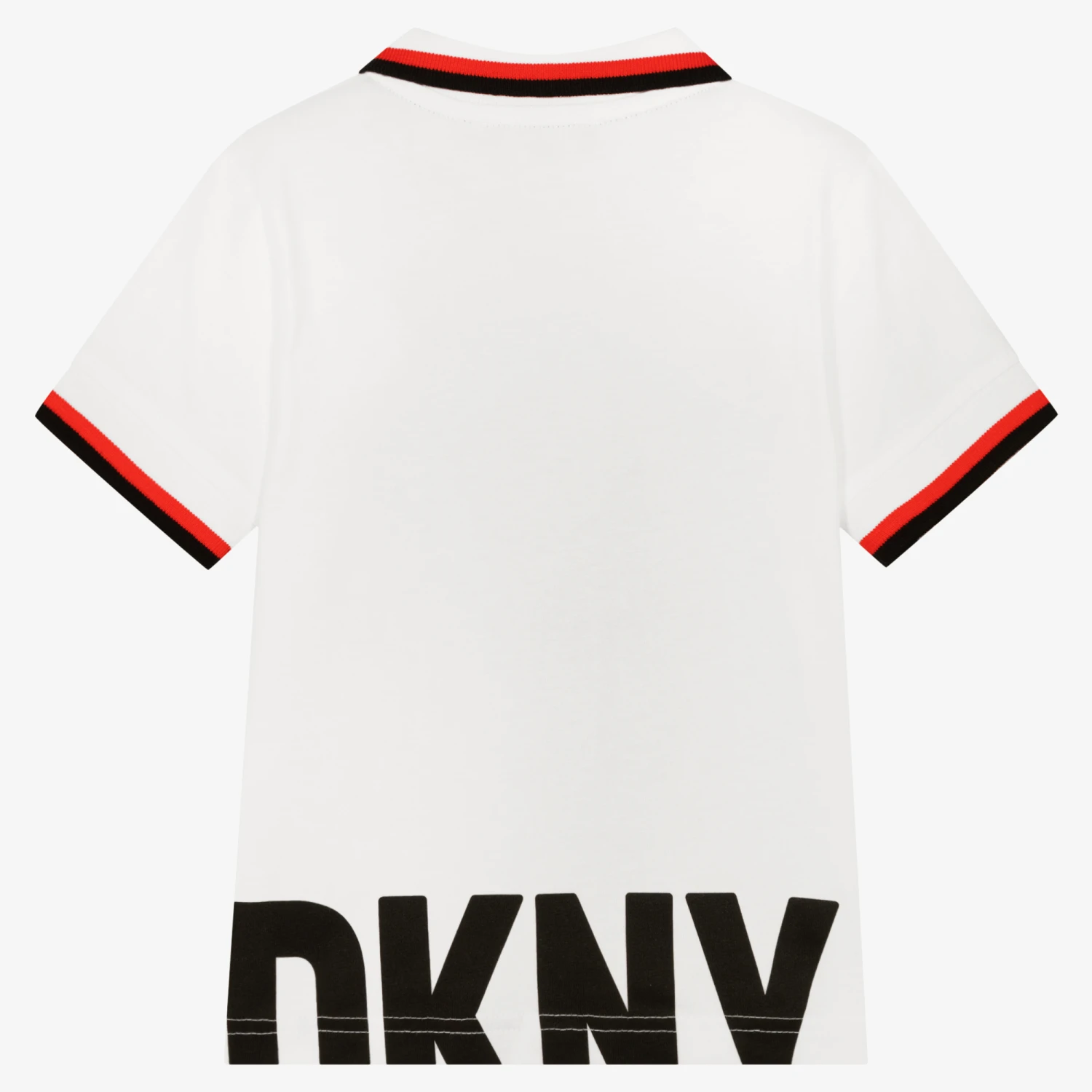 DKNY Boys White Cotton Jersey Polo Shirt 3 DKNY Boys White Cotton Jersey Polo Shirt - Image 3