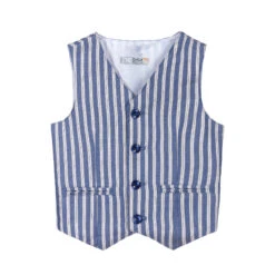 Dr. Kid Boys Blue Striped Waistcoat