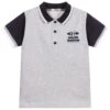 Dr. Kid Boys Grey Cotton Polo Shirt