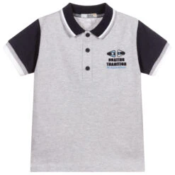Dr. Kid Boys Grey Cotton Polo Shirt