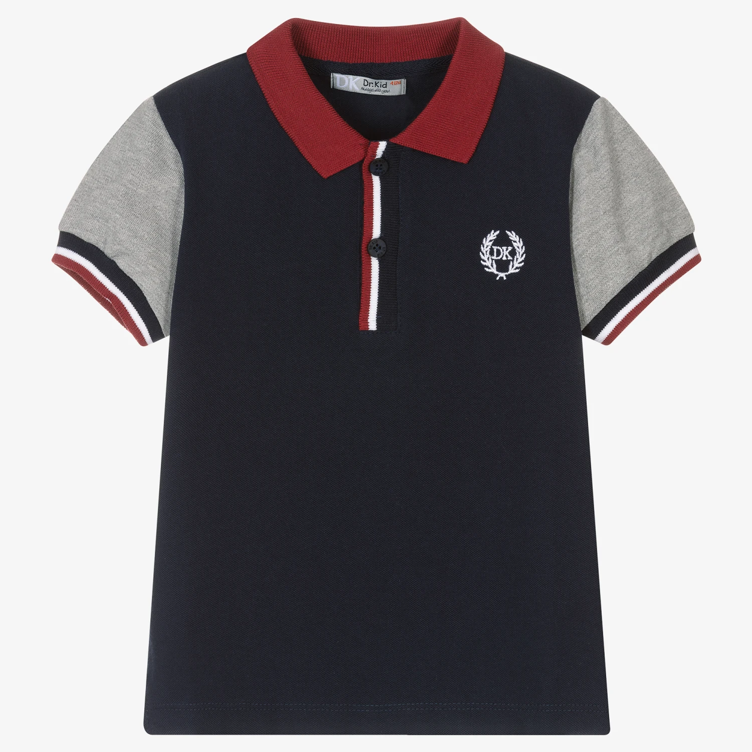Dr. Kid Boys Navy Blue Cotton Piqué Polo Shirt 1 Dr. Kid Boys Navy Blue Cotton Piqué Polo Shirt