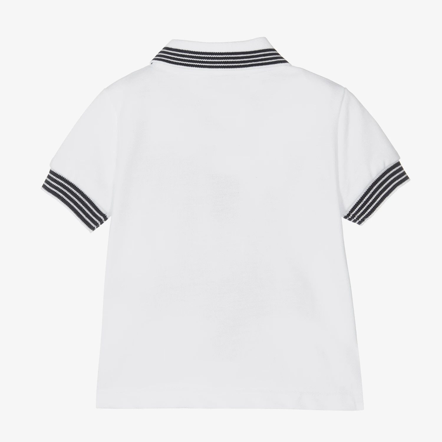 Dr. Kid Boys White Cotton Piqué Polo Shirt 2 Dr. Kid Boys White Cotton Piqué Polo Shirt - Image 2