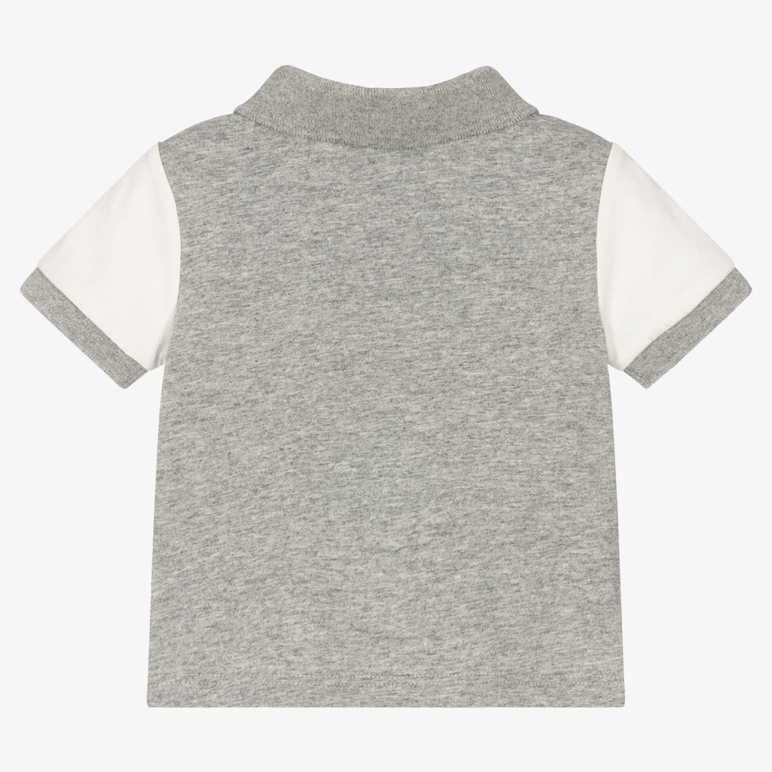 Emporio Armani Boys Blue & Grey Colourblock Polo Shirt 2 Emporio Armani Boys Blue & Grey Colourblock Polo Shirt - Image 2