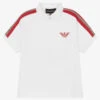 Emporio Armani Boys White Cotton Eagle Logo Polo Shirt