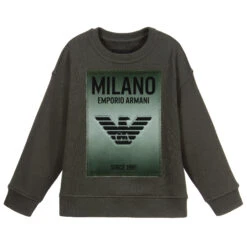 Emporio Armani Khaki Green Logo Sweatshirt
