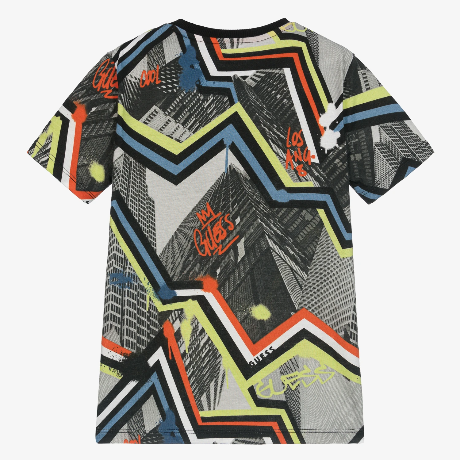 Guess Boys Black Cotton Printed T-Shirt 2 Guess Boys Black Cotton Printed T-Shirt - Image 2