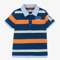 Guess Boys Blue Striped Polo Shirt