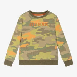 Guess Boys Green Camo Sweatshirt