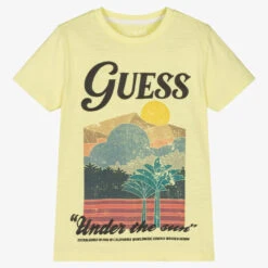 Guess Boys Lime Green Graphic Logo T-Shirt