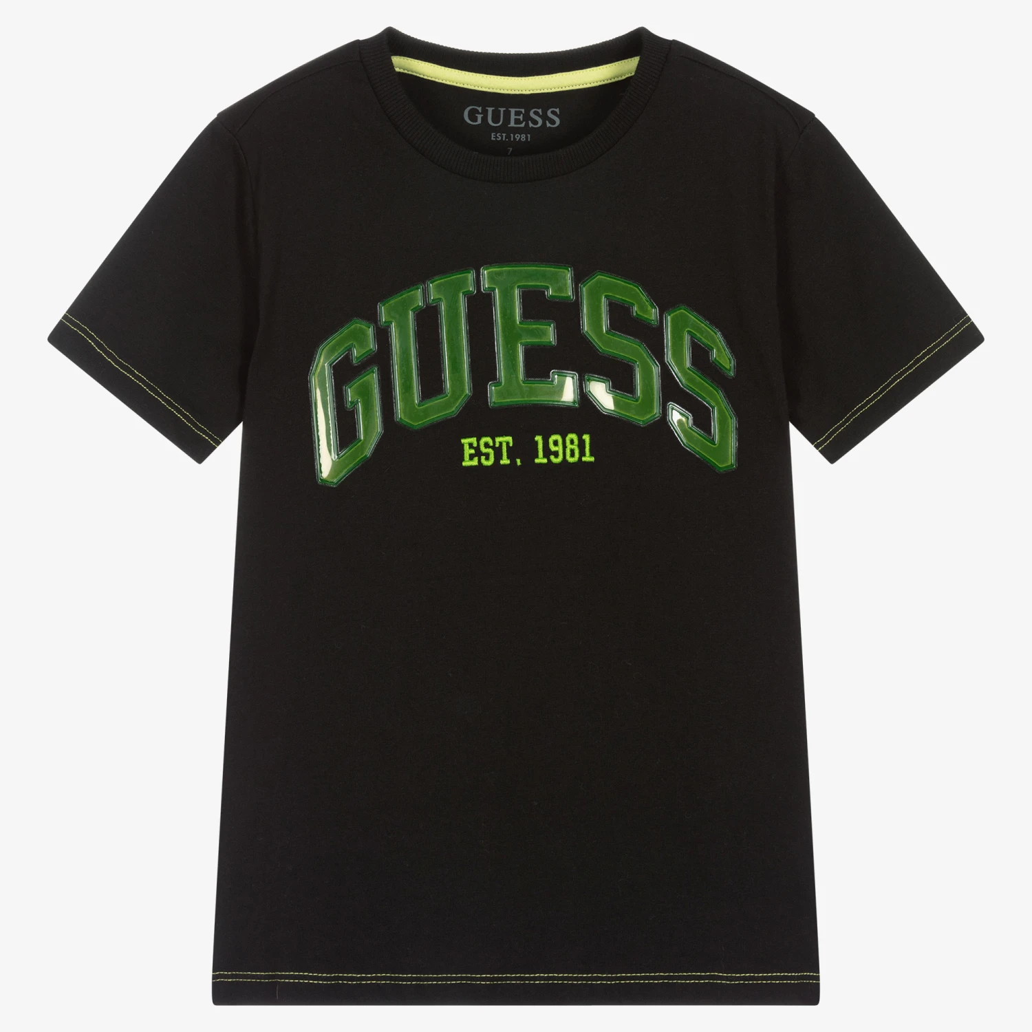 Guess Junior Boys Black Cotton Logo T-Shirt 1 Guess Junior Boys Black Cotton Logo T-Shirt