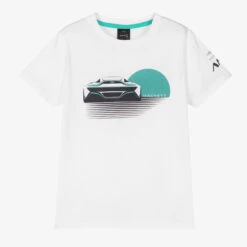 Hackett Aston Martin Racing White Cotton Car Print T-Shirt