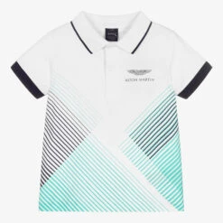 Hackett Aston Martin Racing White Cotton Logo Polo Shirt