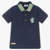 IDO Baby Boys Blue Cotton Cactus Polo Shirt
