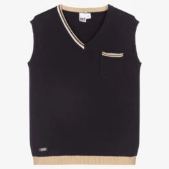 IDO Junior Boys Blue Cotton Knit Slipover