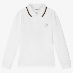 IDO Junior Boys White Cotton Piqué NY Polo Top