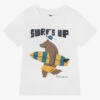 IDO Baby Boys White Cotton Surf T-Shirt