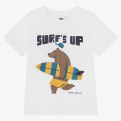 IDO Baby Boys White Cotton Surf T-Shirt