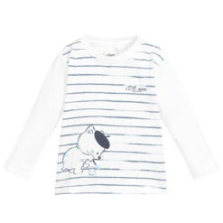 IDO Mini White & Blue Cotton Top