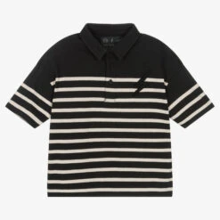 IKKS Boys Black & Ivory Polo Shirt