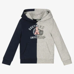 IKKS Boys Blue & Grey Cotton Hoodie