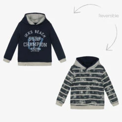 IKKS Boys Blue & Grey Reversible Hoodie