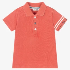IKKS Boys Orange Cotton Polo Shirt
