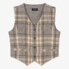 Il Gufo Boys Beige & Grey Check Linen Waistcoat