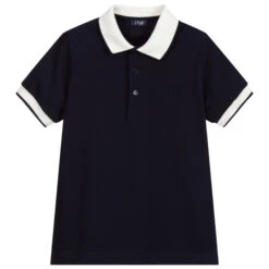 Il Gufo Boys Blue Cotton Polo Shirt