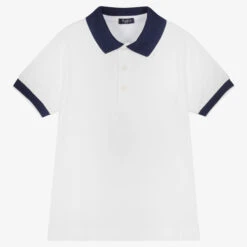 Il Gufo Boys Navy Blue Cotton Piqué Polo Shirt