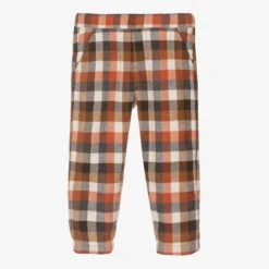 Il Gufo Boys Orange Checked Trousers