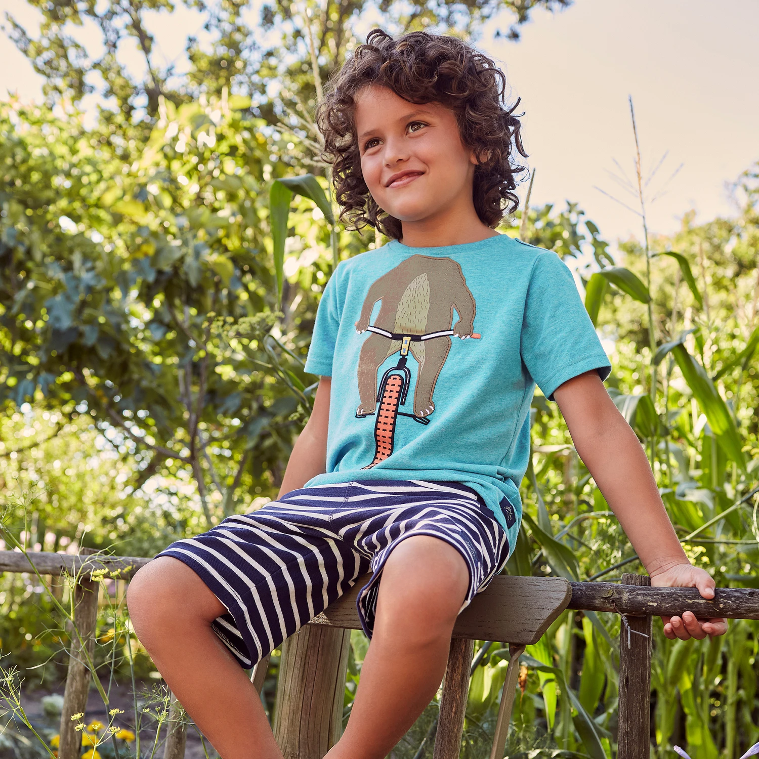 Joules Boys Blue Cotton T-Shirt 2 Joules Boys Blue Cotton T-Shirt - Image 2