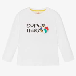 Joyday Boys White Cotton Super Hero Top