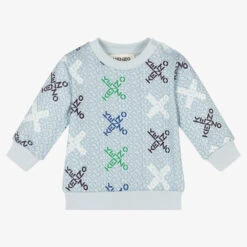 KENZO KIDS Boys Blue Logo Sweatshirt