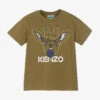 KENZO KIDS Boys Green Cotton Giraffe T-Shirt