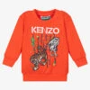 KENZO KIDS Boys Orange Cotton Logo Sweatshirt