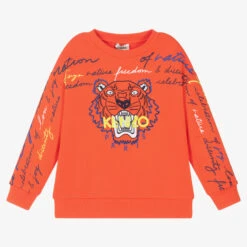 KENZO KIDS Boys Orange Tiger Sweatshirt