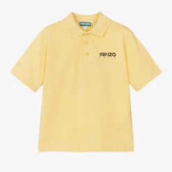 KENZO KIDS Boys Yellow Cotton Logo Polo Shirt